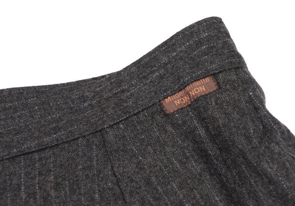 Mademoiselle NON NON Charcoal Pinstripe Wool Skirt Size 42LL