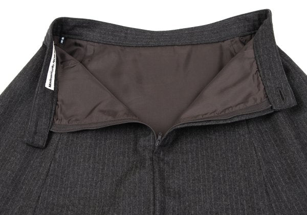 Mademoiselle NON NON Charcoal Pinstripe Wool Skirt Size 42LL
