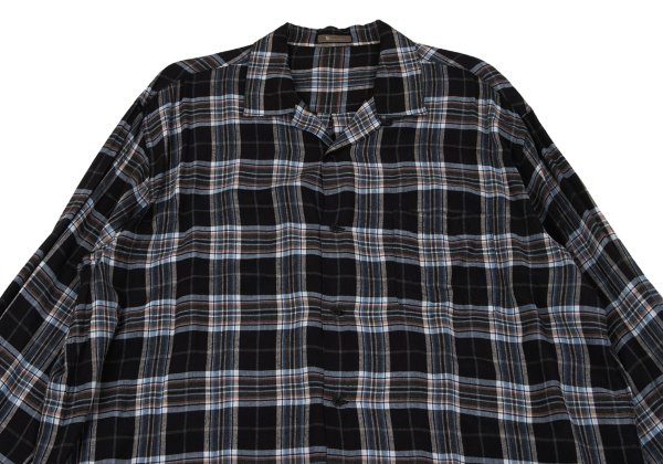 Y's for men Rayon Open Collar Check Shirt Multi Size L