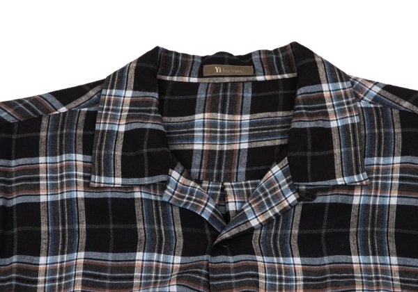Y's for men Rayon Open Collar Check Shirt Multi Size L