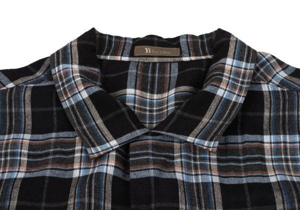 Y's for men Rayon Open Collar Check Shirt Multi Size L