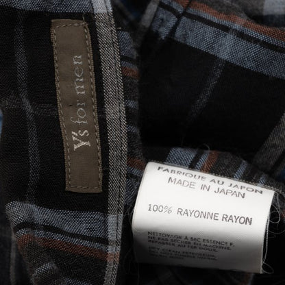 Y's for men Rayon Open Collar Check Shirt Multi Size L
