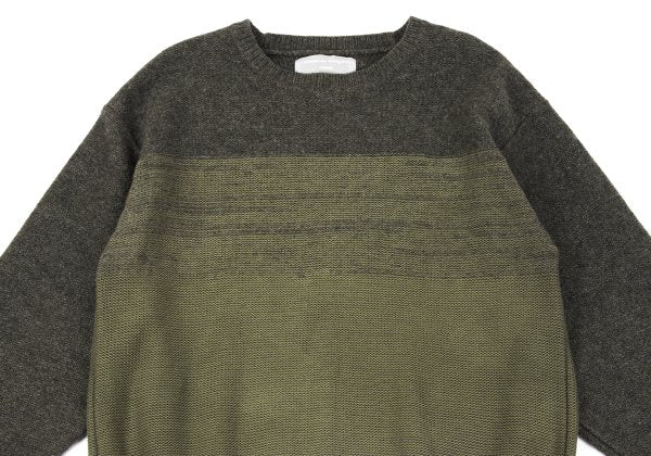 COMME des GARCONS HOMME Wool Cotton Mixed Mocha Khaki Sweater Size M