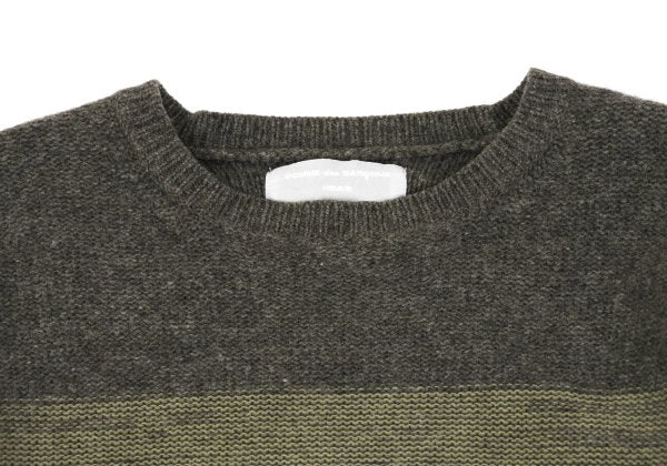 COMME des GARCONS HOMME Wool Cotton Mixed Mocha Khaki Sweater Size M