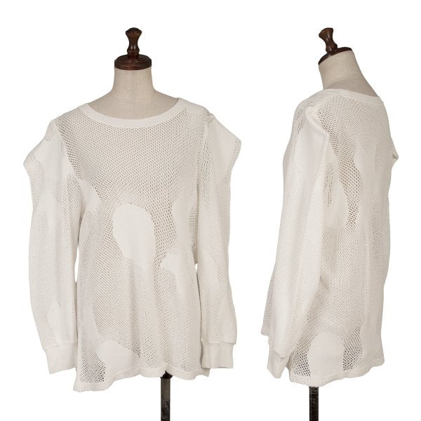 COMME des GARCONS Cotton Nylon Mesh Sweater White Size M