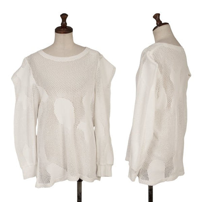 COMME des GARCONS Cotton Nylon Mesh Sweater White Size M