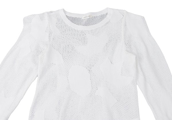 COMME des GARCONS Cotton Nylon Mesh Sweater White Size M