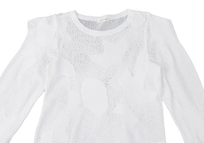 COMME des GARCONS Cotton Nylon Mesh Sweater White Size M
