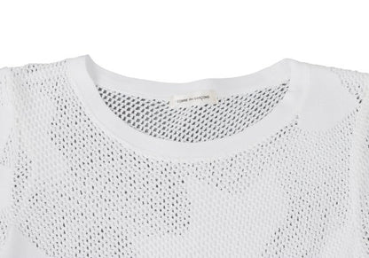COMME des GARCONS Cotton Nylon Mesh Sweater White Size M