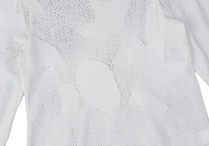 COMME des GARCONS Cotton Nylon Mesh Sweater White Size M