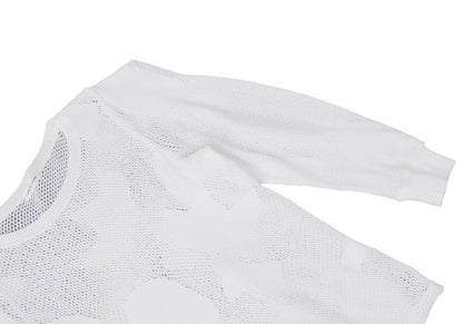 COMME des GARCONS Cotton Nylon Mesh Sweater White Size M