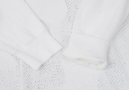 COMME des GARCONS Cotton Nylon Mesh Sweater White Size M