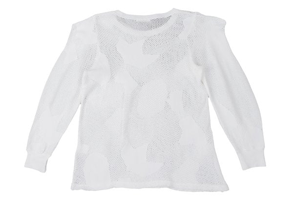 COMME des GARCONS Cotton Nylon Mesh Sweater White Size M