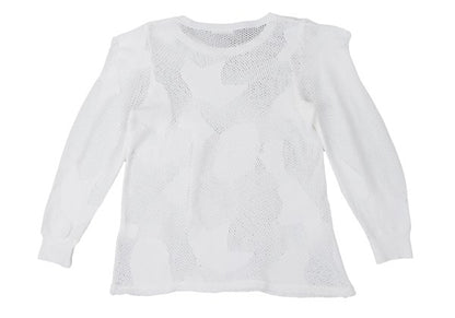COMME des GARCONS Cotton Nylon Mesh Sweater White Size M