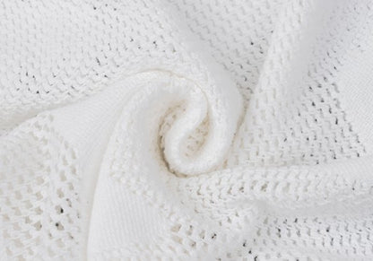 COMME des GARCONS Cotton Nylon Mesh Sweater White Size M