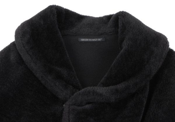 Yohji Yamamoto FEMME Faux Fur Hook Closure Cape Black Size S