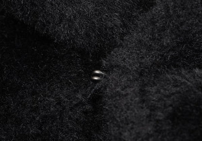 Yohji Yamamoto FEMME Faux Fur Hook Closure Cape Black Size S