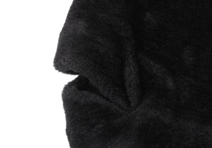 Yohji Yamamoto FEMME Faux Fur Hook Closure Cape Black Size S