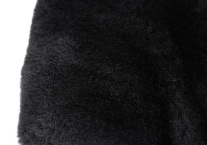 Yohji Yamamoto FEMME Faux Fur Hook Closure Cape Black Size S