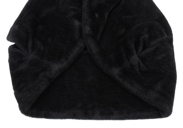 Yohji Yamamoto FEMME Faux Fur Hook Closure Cape Black Size S