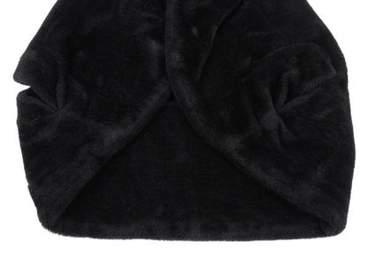 Yohji Yamamoto FEMME Faux Fur Hook Closure Cape Black Size S
