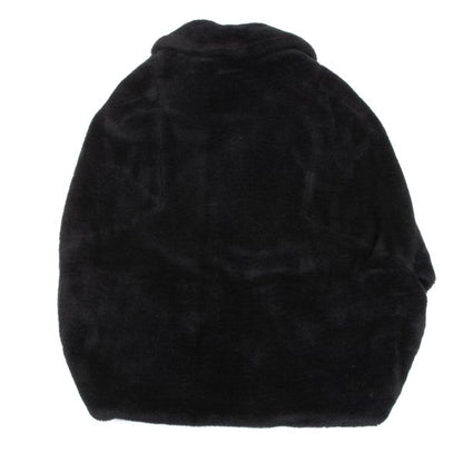 Yohji Yamamoto FEMME Faux Fur Hook Closure Cape Black Size S