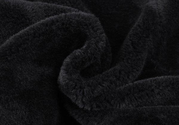 Yohji Yamamoto FEMME Faux Fur Hook Closure Cape Black Size S