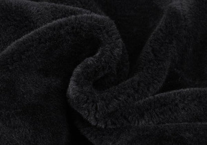 Yohji Yamamoto FEMME Faux Fur Hook Closure Cape Black Size S