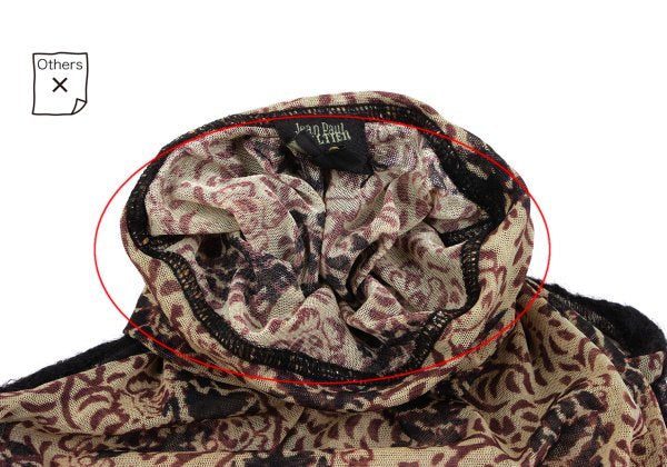 Jean Paul GAULTIER FEMME Knit Trim Floral Top Beige Size 40