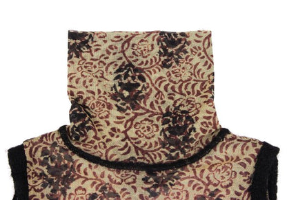 Jean Paul GAULTIER FEMME Knit Trim Floral Top Beige Size 40