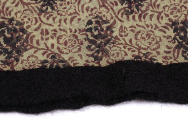 Jean Paul GAULTIER FEMME Knit Trim Floral Top Beige Size 40