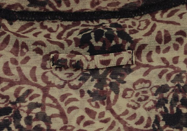 Jean Paul GAULTIER FEMME Knit Trim Floral Top Beige Size 40
