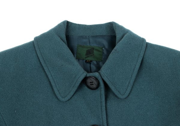 JUNIOR GAULTIER Wool Fur Cuff Stand Coat Turquoise Size 40