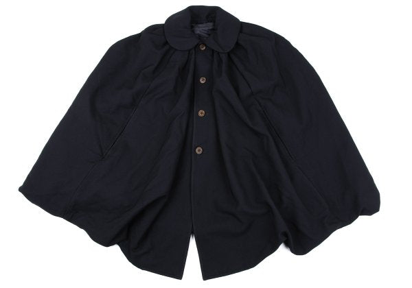 COMME des GARCONS Poly Round Collar Poncho Coat Navy Size S