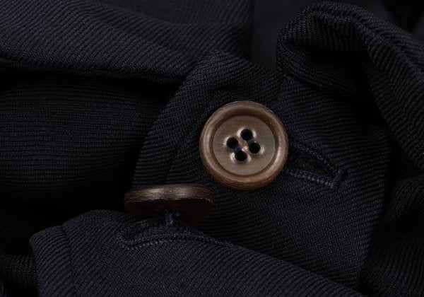 COMME des GARCONS Poly Round Collar Poncho Coat Navy Size S