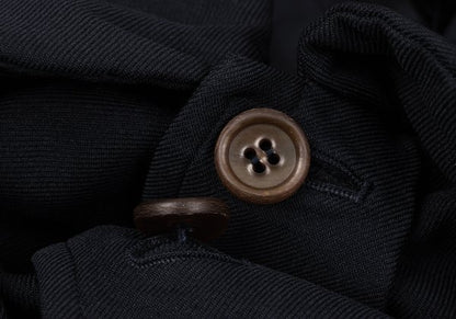 COMME des GARCONS Poly Round Collar Poncho Coat Navy Size S