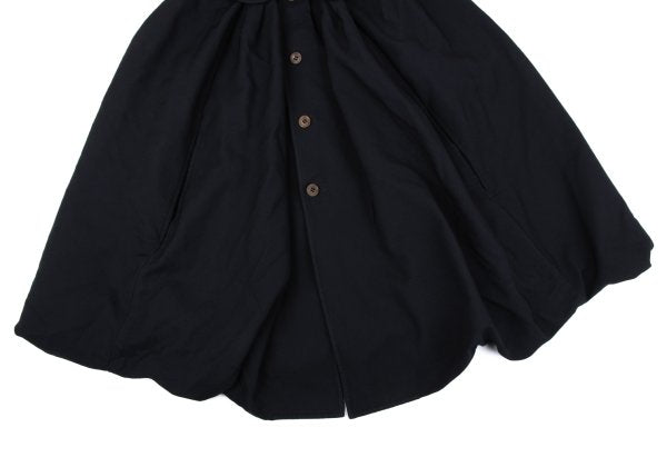 COMME des GARCONS Poly Round Collar Poncho Coat Navy Size S