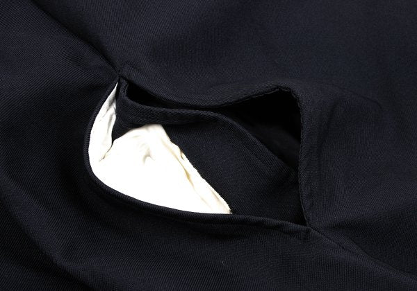 COMME des GARCONS Poly Round Collar Poncho Coat Navy Size S