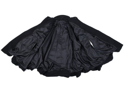 COMME des GARCONS Poly Round Collar Poncho Coat Navy Size S