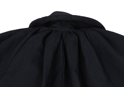 COMME des GARCONS Poly Round Collar Poncho Coat Navy Size S