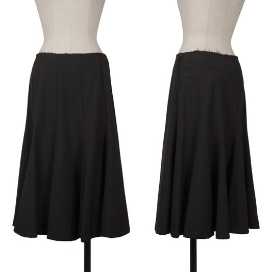 COMME des GARCONS Wool Cut-Off Waist Midi Skirt Black Size S