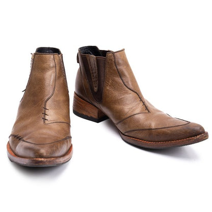 JPG by GAULTIER Brown Leather Stitched Gore Boots Size 25cm