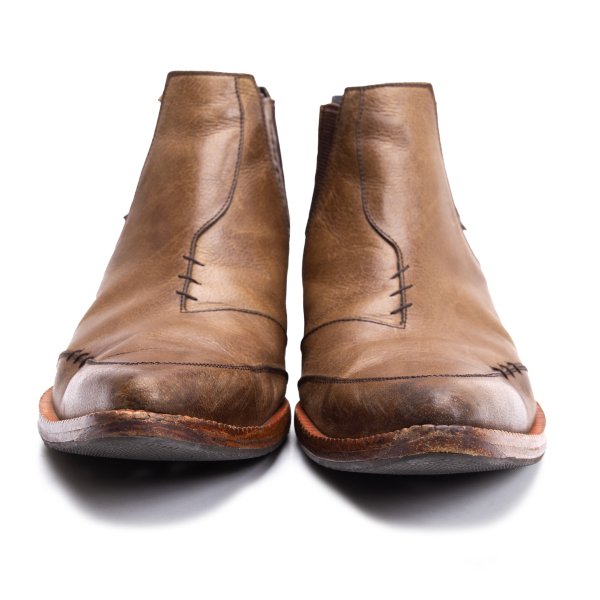 JPG by GAULTIER Brown Leather Stitched Gore Boots Size 25cm