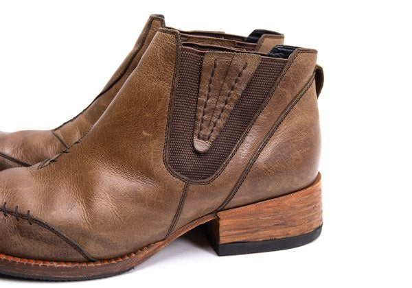 JPG by GAULTIER Brown Leather Stitched Gore Boots Size 25cm