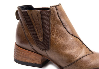 JPG by GAULTIER Brown Leather Stitched Gore Boots Size 25cm