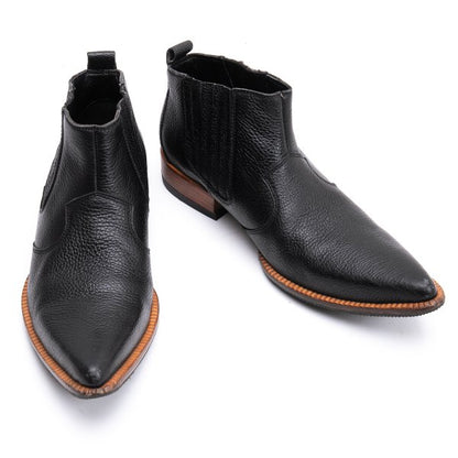 JPG by GAULTIER Black Leather Side Western Boots Size 25cm