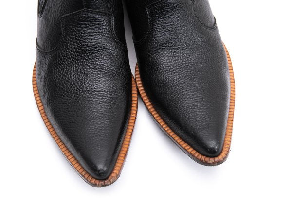 JPG by GAULTIER Black Leather Side Western Boots Size 25cm