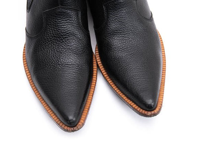 JPG by GAULTIER Black Leather Side Western Boots Size 25cm