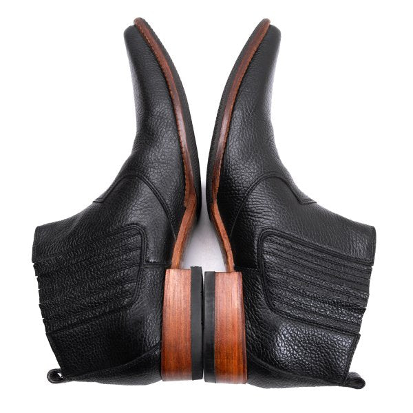 JPG by GAULTIER Black Leather Side Western Boots Size 25cm