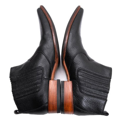 JPG by GAULTIER Black Leather Side Western Boots Size 25cm